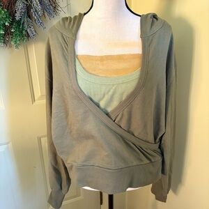 ANTHROPOLOGIE Twofer Hoodie & Tank size XL